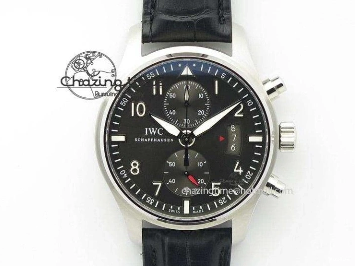 MIROTIME 0415 WaterResistant Da Vinci IW356601 SS MKF 1:1 Best Edition White Dial On Black Leather Strap A 7232